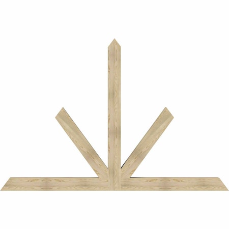 Ekena Millwork Saratoga Rough Sawn Timber Gable Bracket, Douglas Fir, 108"W x 72"H x 6"D x 6"F, 16/12 Pitch GBW108X72X0606SAR00RDF